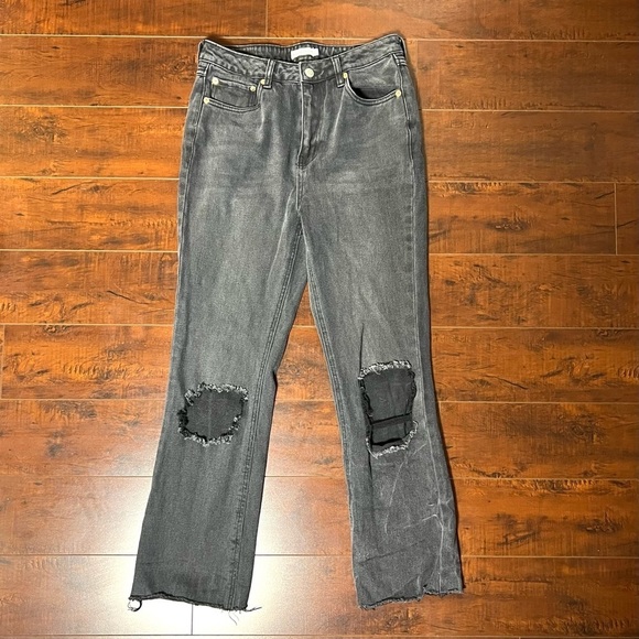 ANTHROPOLOGIE Avec Les Filles Denim High Rise Jeans Distressed Cropped Size 27 - Picture 2 of 11
